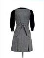 Image of Gray herringbone wool jumper dress with belt, worn as part of the Seattle World's Fair Century 21 Fashion Show, 1962